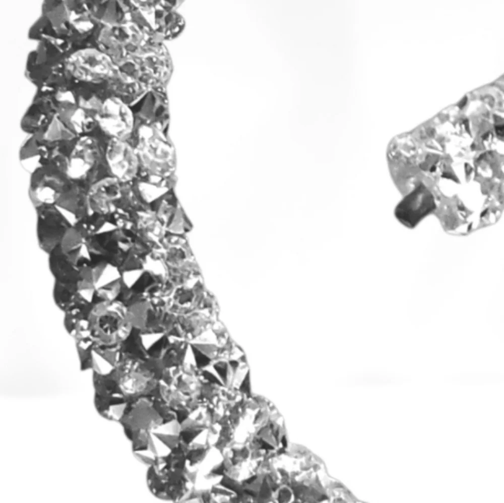 Crystals And Silver Tiny Simulated Diamonds Christmas Tree Topper Holiday Decor